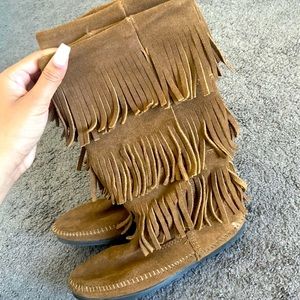 Minnetonka High Fringe Boots